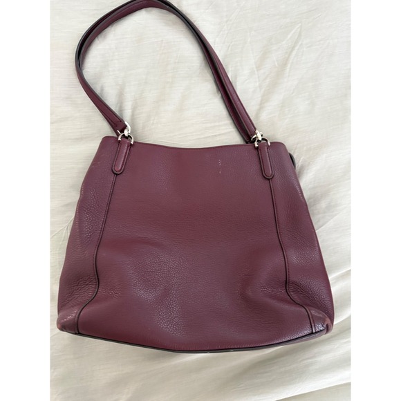Kate Spade New York Burgundy Pebbled Leather Shoulder Tote Zip‎ Top - Picture 4 of 13